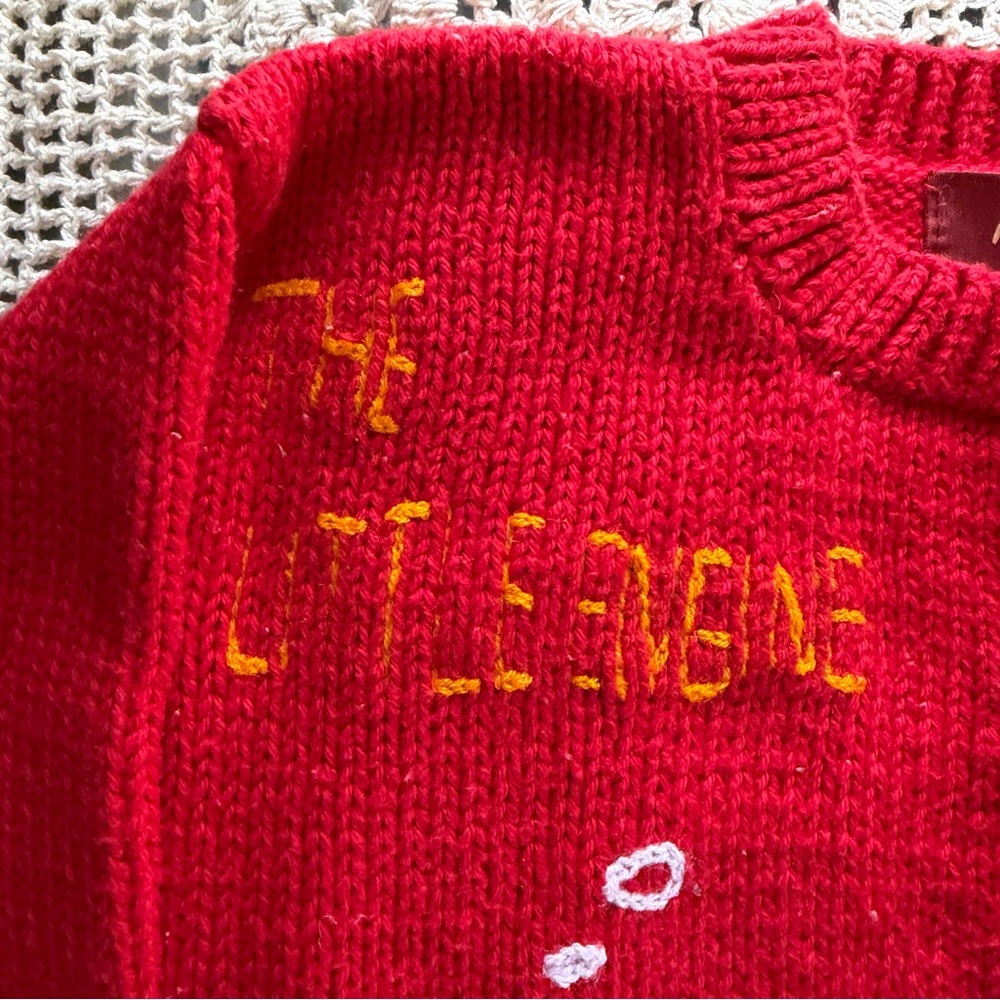 Vintage Toddler Cardigan Sweater Zoo Animal Circus Train Red Size 2 Cotton - Picture 5 of 14